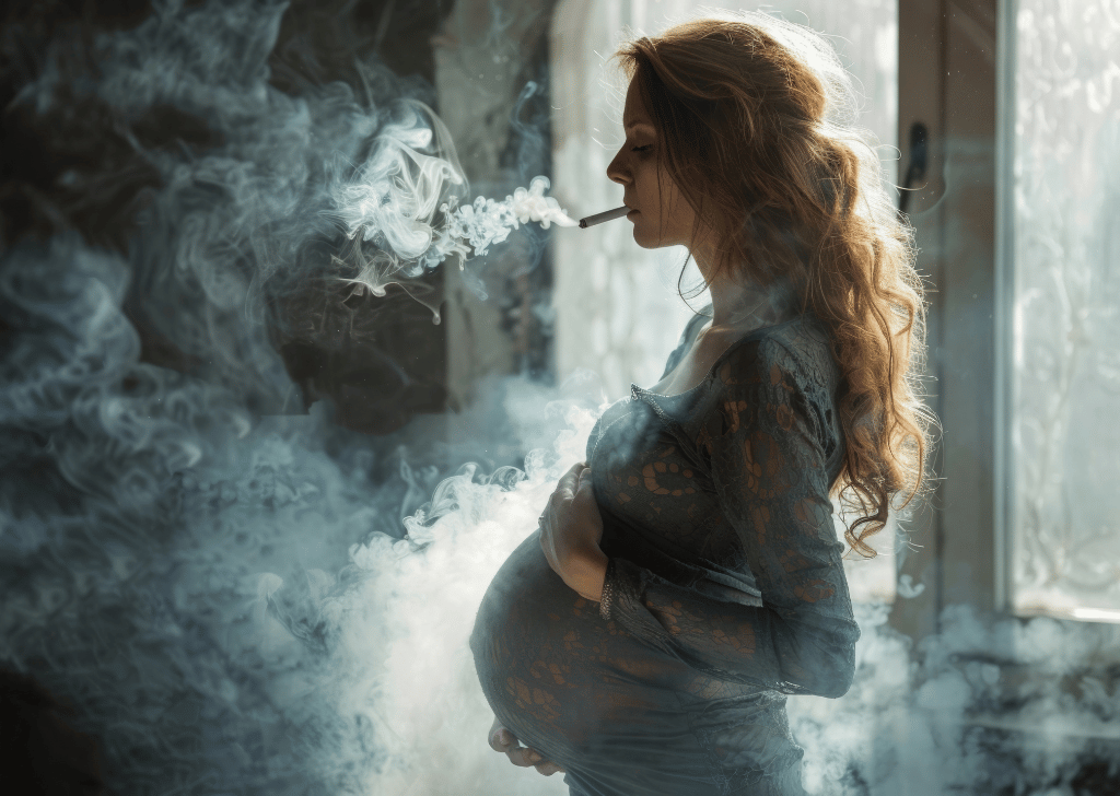 Pregnant woman smoking 