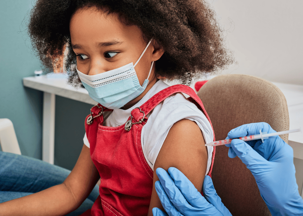 Little girl getting a vaccine