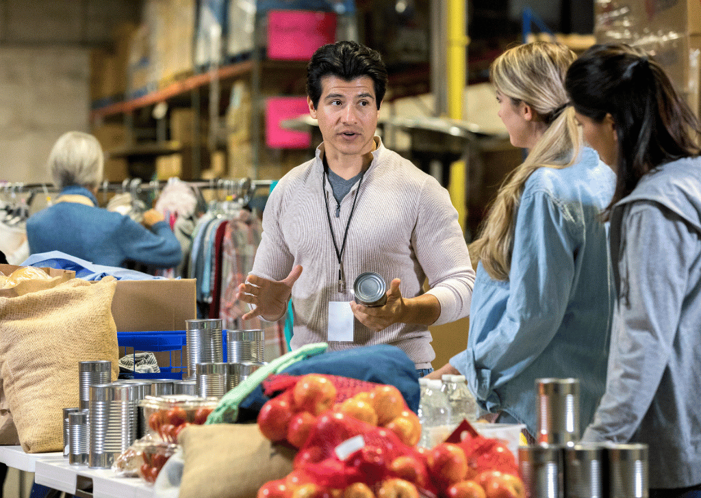 Food bank volunteers